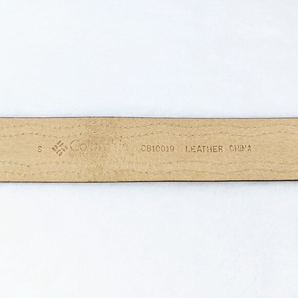 Columbia Small Black Leather Belt Contrast Wave Stitching #CB10019 - Picture 5 of 8